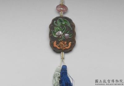 图片[2]-Gem-inlaid agarwood scent pendant with symbols of eternal fortune and longevity, Qing dynasty (1644-1911)-China Archive